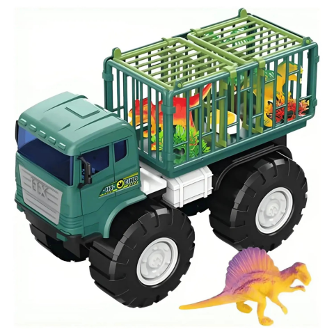 Голям детски камион с клетка, 2 динозавъра, яйце и аксесоари Dino Transport Голям детски камион с клетка, 2 динозавъра, яйце и аксесоари Dino Transport
