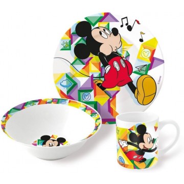 Детски порцеланов сервиз за хранене от 3 части Mickey Mouse Детски порцеланов сервиз за хранене от 3 части Mickey Mouse